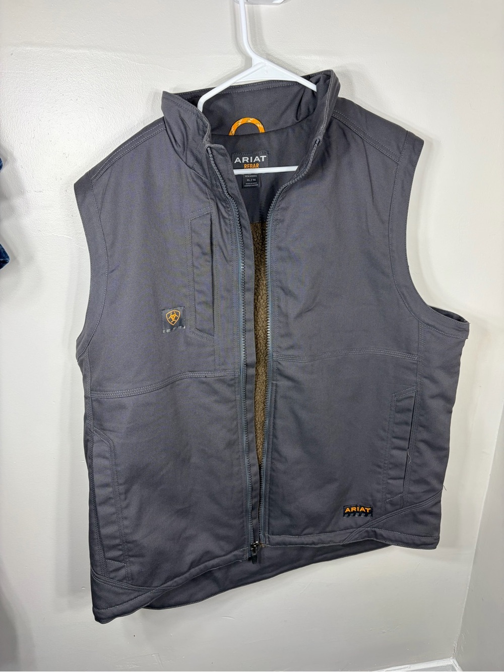 Ariat FR Flame Resistant Gray Sherpa Lined Work Vest XL